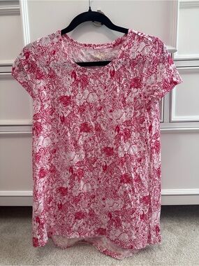Lilly Pulitzer Red & White Animal Print Short-Sleeve Etta Tee